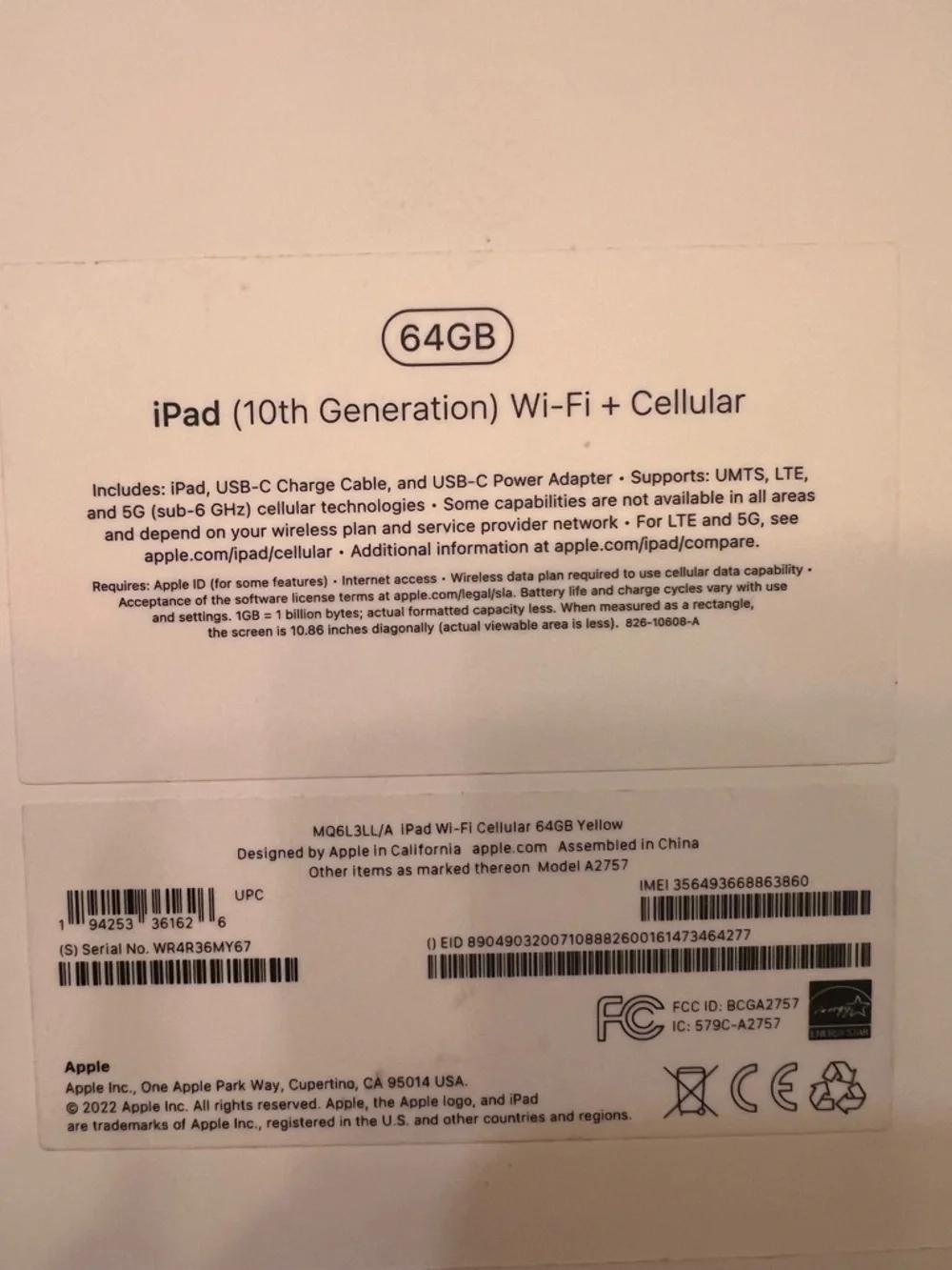 Apple iPad in Yellow Gold Finish with Charger